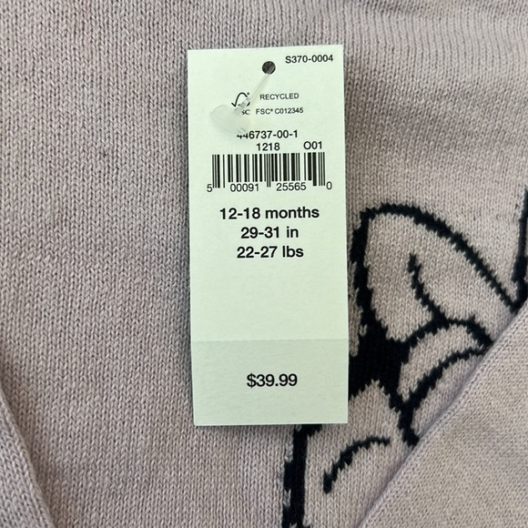 💜 BNWT baby Gap | Disney Minnie Mouse Lavender Intarsia Sweater RRP $39.99 💜 - Picture 4 of 7